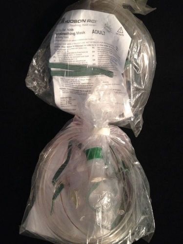 ONE NEW HUDSON RCI Adult Nonrebreathing Mask w/Safety Vent REF 1059