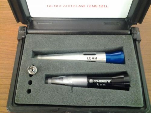 Lumenis coherent ultrapulse 5000c set of 1.0 mm and 3 mm handpieces case &amp; gauge for sale