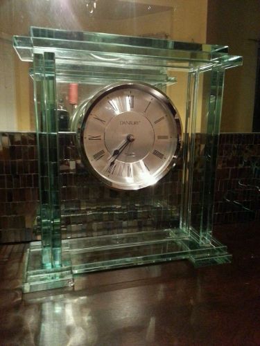 EUC!!  Things Remembered Danbury Glass Standing Table Top Clock