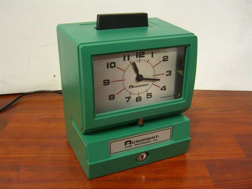 ACROPRINT 125 125NR4 EMPLOYEE TIME CLOCK PUNCH STAMP RECORDER
