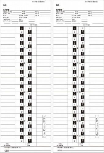 Time card monthly double sided timecard 100382 box of 1000 for sale