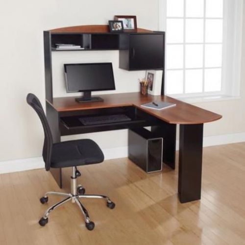 Computer Office Desk Small Space Dorm room Corner Hutch Furniture