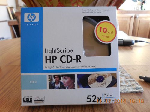 LightScribe HP Labeling-enabling Burners, CD-R 10 pack, New Never Opened