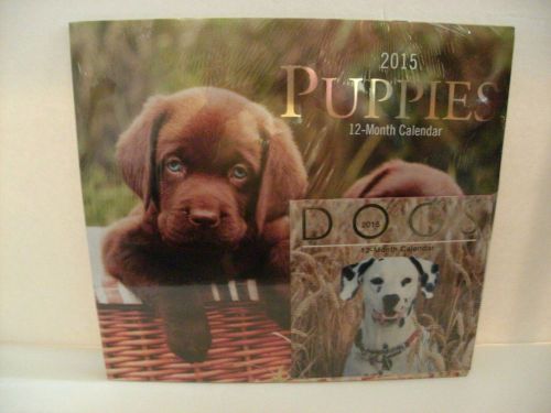 2015 Puppies 12-Month Wall Calendar-11&#034; x 12&#034;-Brand New in Package!!