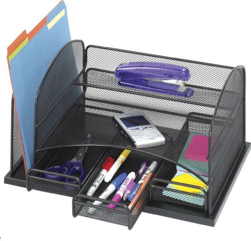 Desk Organizer Three Drawers Office Accessories Supplies Storage Nice Black New