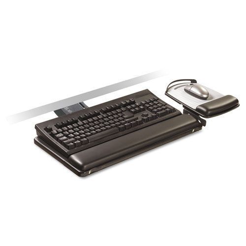 3M Sit/Stand Easy Adjust Keyboard Tray, Highly Adjustable Platform, Black