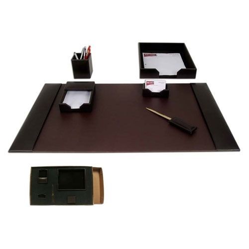 Dacasso Econo-Line Brown Leather 6-Piece Desk Pad Kit - DACD3601