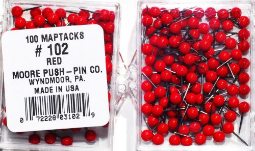 1/8 Inch Map Tacks - Red  by Moore Push Pin