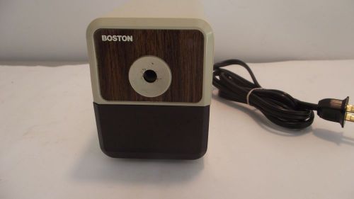 Vintage BOSTON Hunt Electric PENCIL SHARPENER Model 18 USA Made Wood Grain