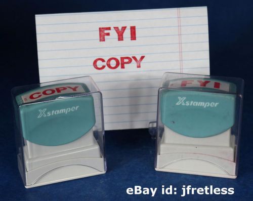 FYI &amp; COPY Xstamper Red Pre-Inked Self-Inking Rubber Stamp # 1361 1359 FREE SHIP