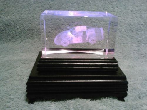 3&#034; Nascar #29 Kevin Harvick 3D Crystal with 2&#034;stand 3 LED Light Display RARE car