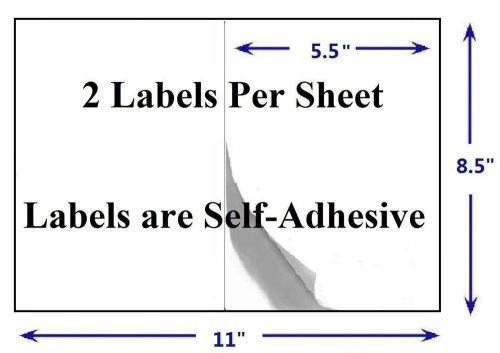 5.5 x 8.5 Premium Shipping Labels, 100 labels (50 sheets) (Avery 5126 Specs)