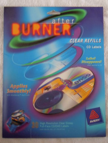 AVERY 8844 AFTER BURNER CD/DVD LABELS, CLEAR REFILLS