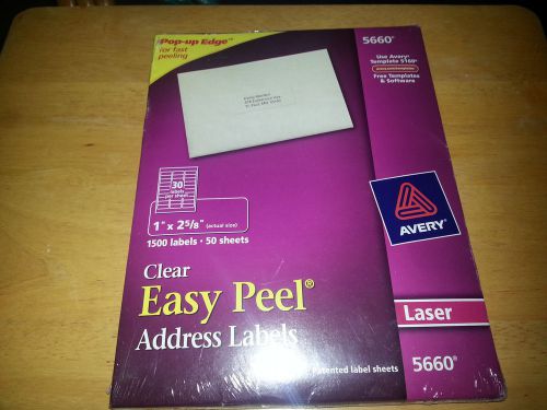 Avery easy peel address label -1&#034;wx2.5/8&#034;l - 1500/box - laser for sale