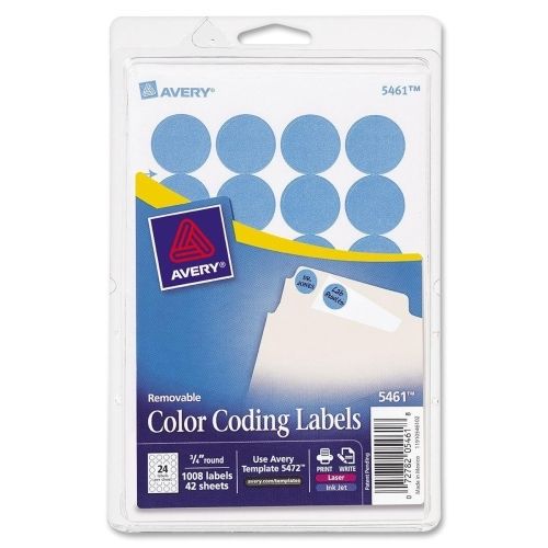LOT OF 4 Avery Round Color Coding Label - 0.75&#034;D - 1008/Pk  - Light Blue