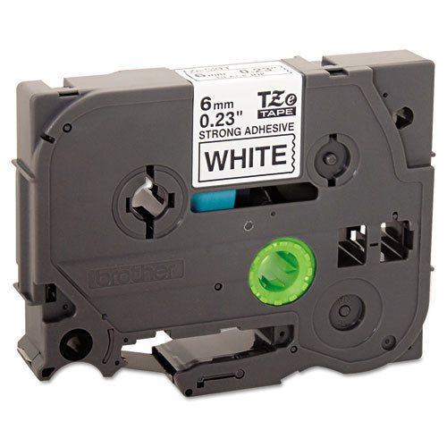 TZe Extra-Strength Adhesive Laminated Labeling Tape, 1/4w, Black on White