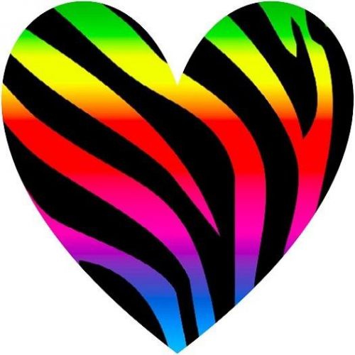 30 Custom Rainbow Print Heart Personalized Address Labels