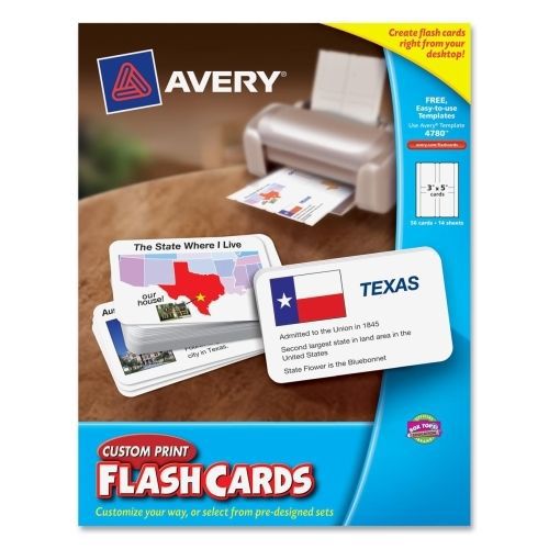 Avery Custom Print Flash Card - 3&#034; x 5&#034; - 56 / Pack