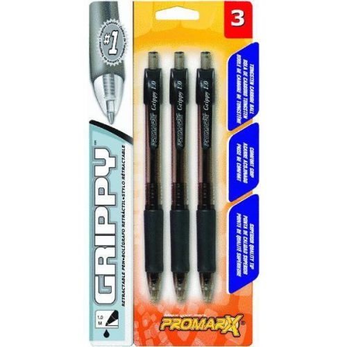 3 Pack Grippy Retract Pens BR10 Pack of 12