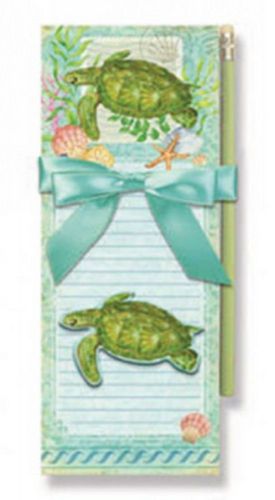 Two Magnetic Notepads, 1 Pencil, 1 Magnet: Sea Turtle