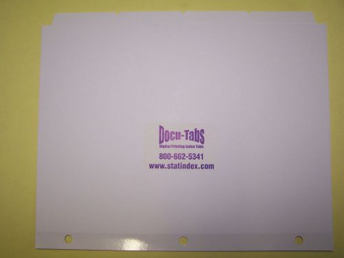 200 sets of 4 copy - write on index divider tabs, 4th cut, reinforced holes for sale