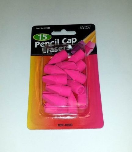 A&amp;W Pink Eraser Pencil Caps, 15 Count