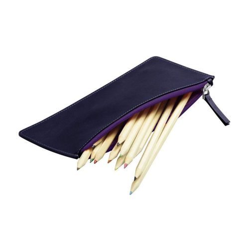 Lucrin - flat pencil holder - smooth cow leather - purple for sale
