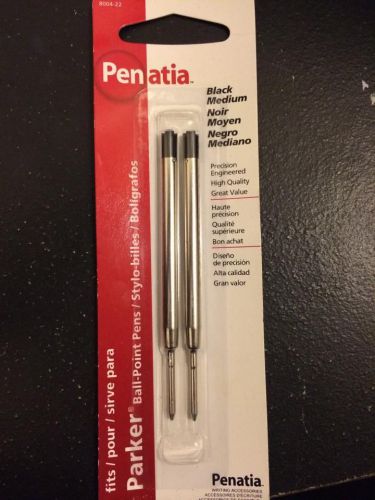 Penatia Paper Mate Cross Ball Point Pen Refill 2-Total Black Medium 8004-20