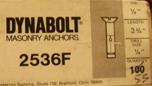 53 -- 1/4&#034; x 3 3/4&#034;  masonry anchors --- new --- ramset dynabolt 2536f for sale