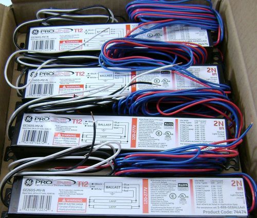 4 ge 74474 ge260is-mv-n electronic ballast for 2 f96t12 bulbs multi-volt proline for sale