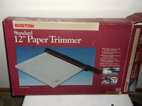 BOSTON 12&#034;  Paper Cutter Photo Trimmer #26912 WOODEN BASE Craft/Office
