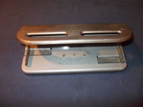 Heavy Duty Metal Adjustable 2, 3, 4 Hole Paper Punch Mutual Centamatic 300 USA