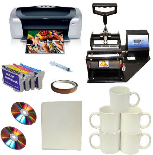 New Mug Heat Press,Epson Printer,Refil Bulk ink Cartridge,Mug,Transfer Paper Kit