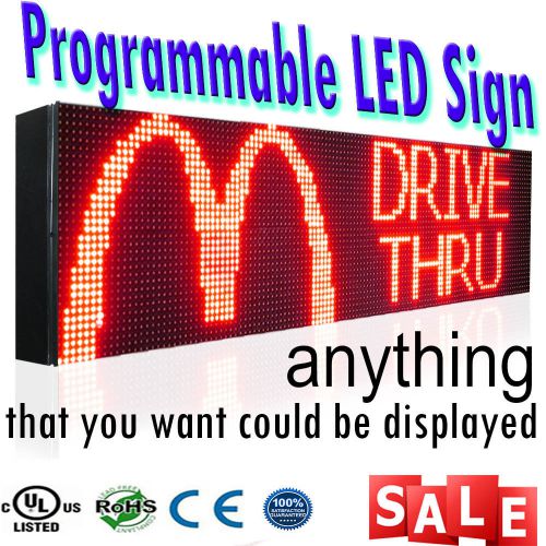 Led signs programmable outdoor  scrolling  red color display 72&#034;x 12&#034; for sale