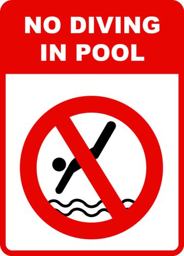 6 Total No Diving In Pool Sign 7x10 Business Sign Swimming Dive Warning Shallow