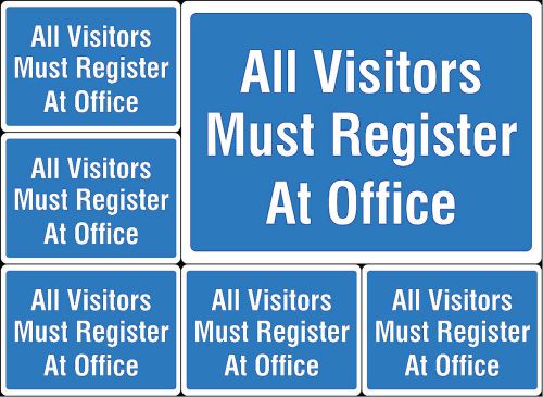 All Visitors Must Register At Office Warehouse Signs School Check In 6 Pack s167