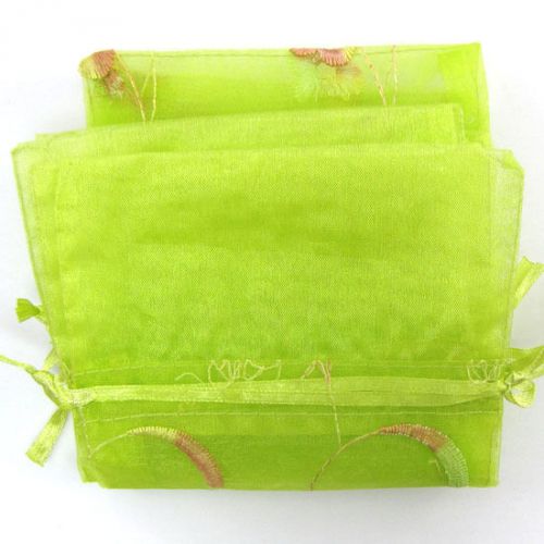 4 4.5x8.5&#034; organza jewelry gift pouch bags display lemon