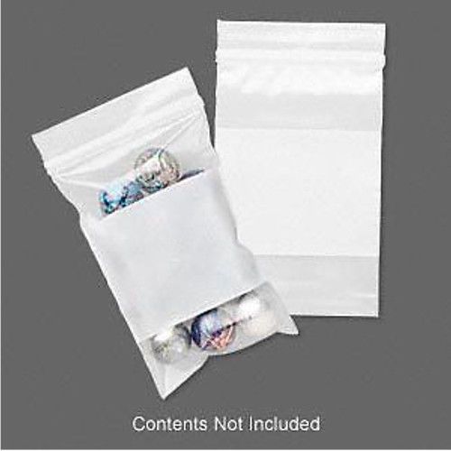 1000 Plastic Ziplock Bags 3x2 Clear w/white block 2 Mil