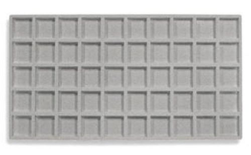 LOT OF 6  50 COMPARTMENT TRAY INSERT FLOCKED GRAY