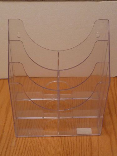 Clear Acrylic Literature Stand. Hanging or Counter. Flexible-3 or 6 Compartments