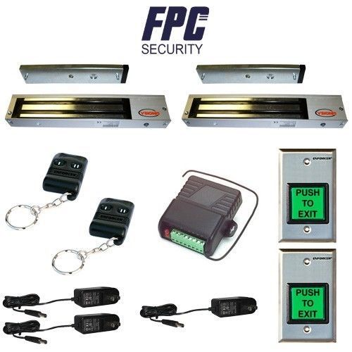 FPC-5014 Two door Access Control outswinging door 600lb Electromagnetic lock kit