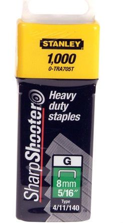 1000 x 8mm STANLEY HEAVY DUTY STAPLES 1-TRA705T (TYPE 4/11/140) 0-TRA705T
