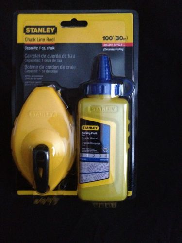 Chalk Line Reel STANLEY TOOLS With Chalk NEW IN SEALED PACKAGE 100&#039;