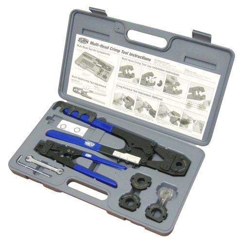 Zurn pex qcrtmh multi-head crimp tool kit with 3/8&#034; - 3/4&#034; jaw sets for sale