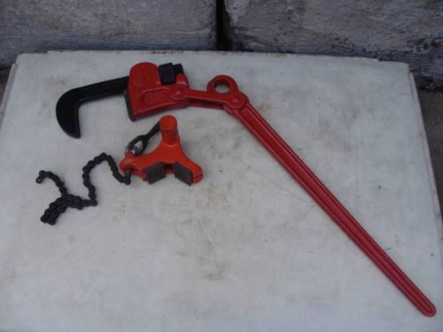RIDGID SUPER SIX COMPOUND LEVERAGE PIPE WRENCH GOOD USED CONDITION #4