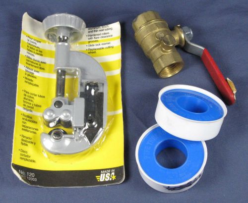 General tools 120 tubing cutter new pipe plumbing plus lot tape ball valve for sale