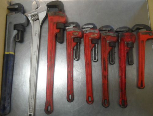 Lot of 8 Heavy Duty Aluminum Wrenches- RIDGID-PROTO-WESTWARD-BRASSCRAFT