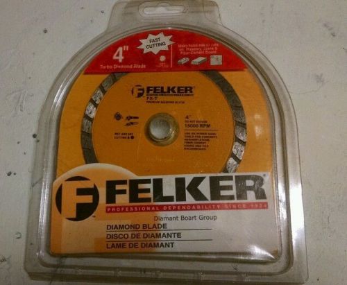 Felker 4&#034; Continuous Rim Turbo Concave Diamond Blade Granite Fiber Cement Bd
