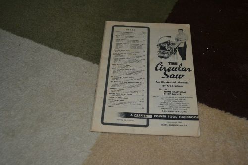 Craftsman Circular Saw Operation Manual 1949