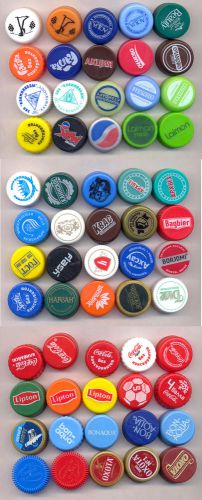 60 Different Plastic Bottle Caps (from RUSSIA) Lot # 32 (incl. 15 RARE caps!)